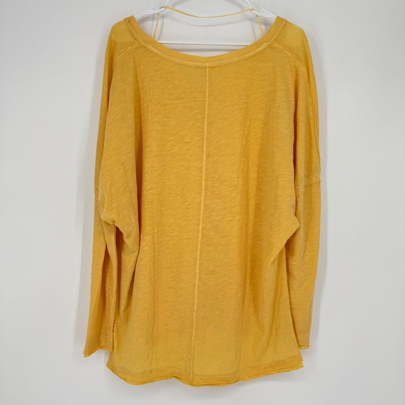 Free People We The Free Oversized Slub Knit Top Yellow XS NWT - Picture 2 of 4